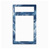 A rectangular phone case or frame insert with rounded corners, featuring a blue and white galaxy space design with stars and nebulae, shown on a plain white background.
