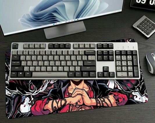 Luffy Power Up Mousepad Anime Desk Mat XL One Piece Haki Energy Gaming Mouse Pad Epic Action Design - PokeTCG