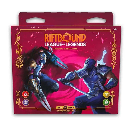 Riftbound League of Legends Trading Card Game Showdown Decks – Zed vs Shen Starter Deck Set with Fantasy Character Artwork, Premium Red Packaging, and Collectible TCG Cards for League of Legends Fans and Trading Card Game Collectors