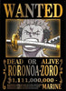 Roronoa Zoro Gold Wanted Poster Anime Wall Art - PokeTCG