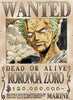 Roronoa Zoro Wanted Poster One Piece Anime Wall Art - PokeTCG