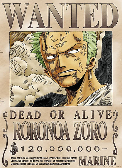 Roronoa Zoro Wanted Poster One Piece Anime Wall Art - PokeTCG