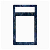A rectangular decorative plate or frame insert with a dark blue and black textured stone-like border and two large white cutouts, shown on a plain light gray background.