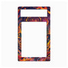 A rectangular plastic phone charger wall mount plate with a vibrant, swirling flame-like pattern in orange, yellow, red, and purple, shown on a plain white background.