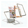 A clear acrylic card protector case with a transparent stand, shown holding a Pokémon TCG card and displayed alongside empty matching frames on a clean white background.