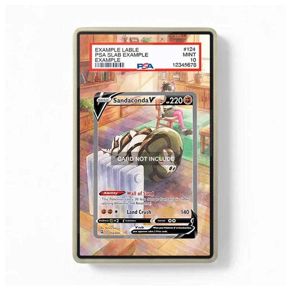 A PSA graded collectible card featuring a Sandskrebi illustration, shown in a clear protective case against a white background. The PSA grading label is visible at the top of the card.