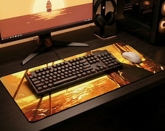 Sanji Sunset Vibes Mousepad Anime Desk Mat XL One Piece Golden Hour Gaming Mouse Pad Aesthetic - PokeTCG