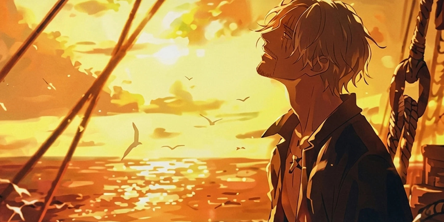 Sanji Sunset Vibes Mousepad Anime Desk Mat XL One Piece Golden Hour Gaming Mouse Pad Aesthetic - PokeTCG