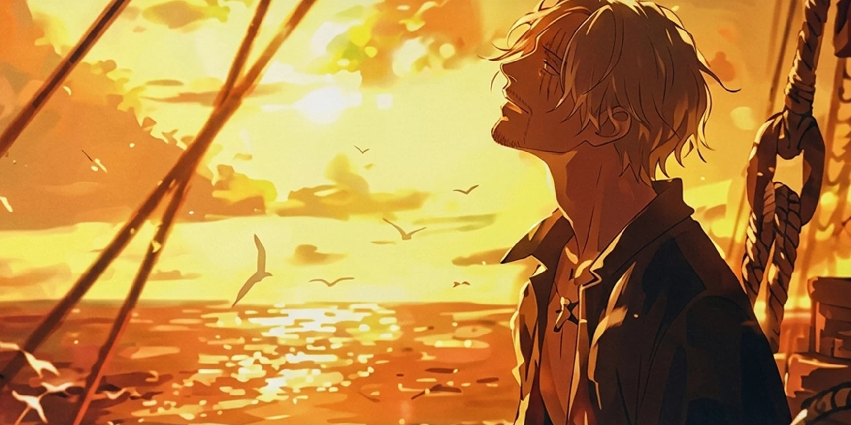 Sanji Sunset Vibes Mousepad Anime Desk Mat XL One Piece Golden Hour Gaming Mouse Pad Aesthetic - PokeTCG