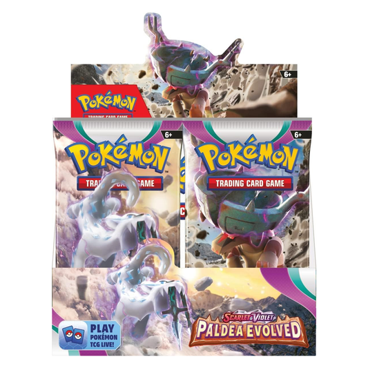 Two Pokémon trading card game packs with a character from the game on a white background.