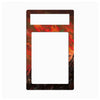 A rectangular light switch plate cover featuring a fiery red, orange, and dark brown abstract landscape design, shown on a plain white background.