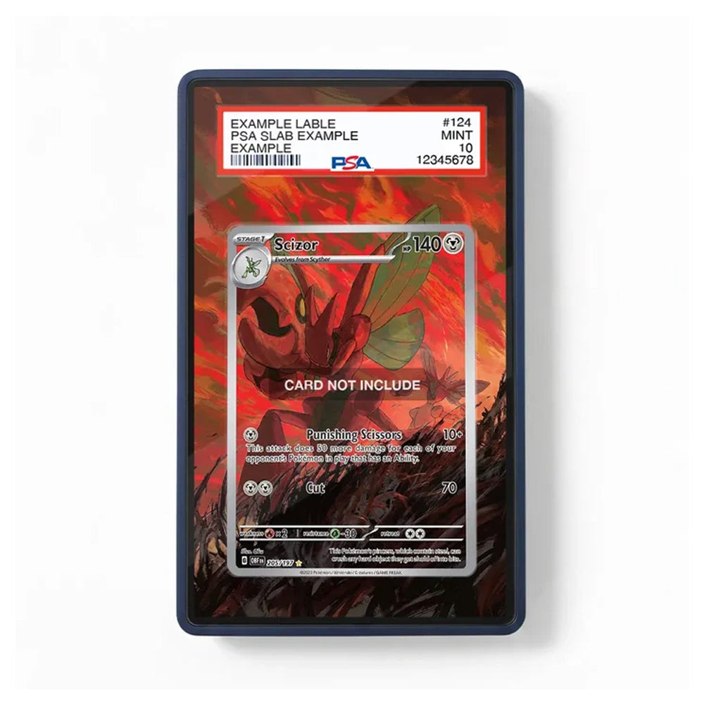 A PSA graded sample Pokémon TCG trading card in a dark blue protective slab, shown against a plain white background. The slab includes a white PSA label at the top with grading details.