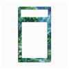 A rectangular picture frame with a decorative anime-style nature border. The border features green trees, lily pads, rain, and water, with a white rectangular cutout at the top and a larger white cutout in the center.