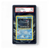 A PSA graded sample Pokémon trading card slab showing a Shining Gyarados card, with the slab itself in a dark frame against a plain white background.