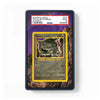 A collectible Pokémon trading card in a PSA slab, featuring a Shining Steelix card. The slab has a purple and brown scenic border, and the PSA grading label at the top reads 'EXAMPLE LABLE' with a 'PSA' logo.