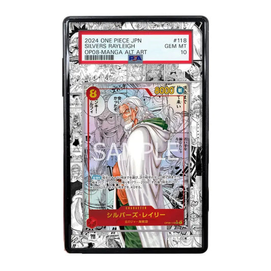 Card featuring a character from 'One Piece' with detailed artwork and text on a white background.