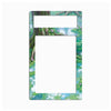 A decorative picture frame with a colorful forest illustration featuring green trees, blue water, and white clouds, shown on a solid white background.
