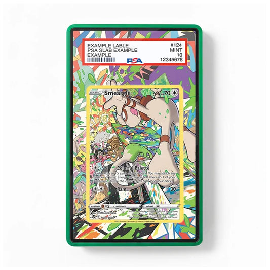 A graded Pokémon trading card featuring Snorlax, encapsulated in a protective green slab with a PSA grading label visible at the top. The card is displayed against a clean white background.
