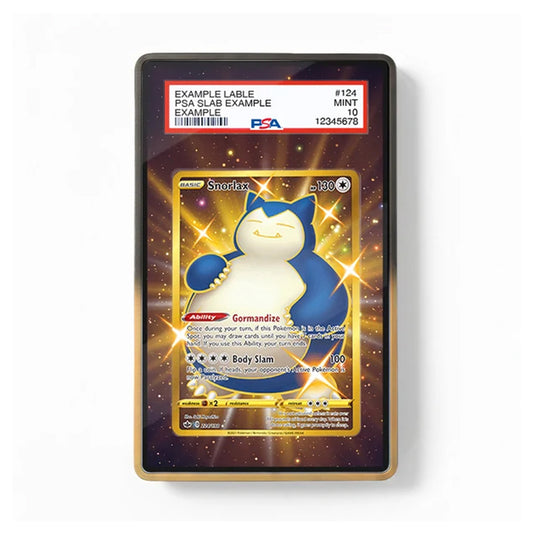 A PSA graded Snidrono Pokémon trading card displayed inside a clear protective case with a gold border, shown against a plain white background.