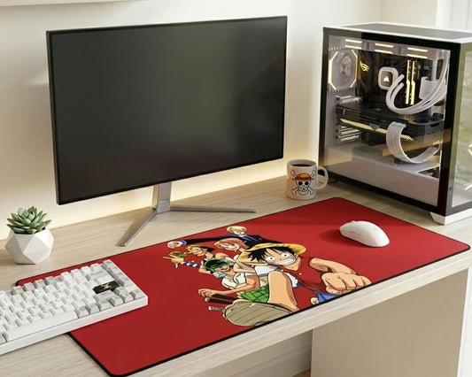 Straw Hat Crew Classic Red Mousepad Anime Desk Mat XL One Piece Luffy Team Gaming Mouse Pad - PokeTCG