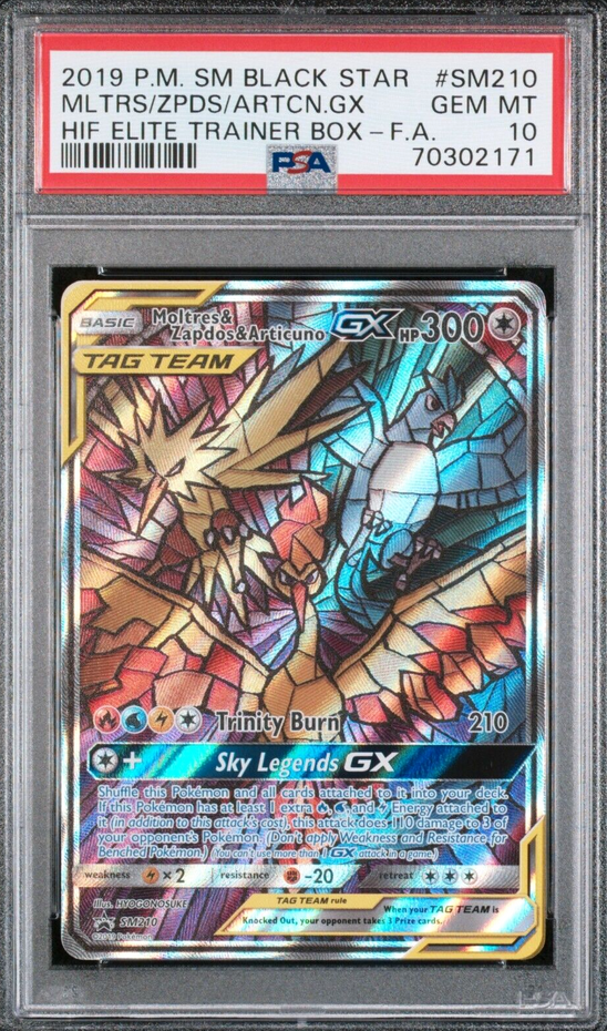 Pokémon trading card in a protective case with a PSA grading label