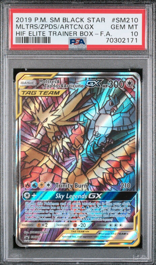 Pokémon trading card in a protective case with a PSA grading label
