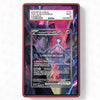 Pokémon trading card in a protective case with label