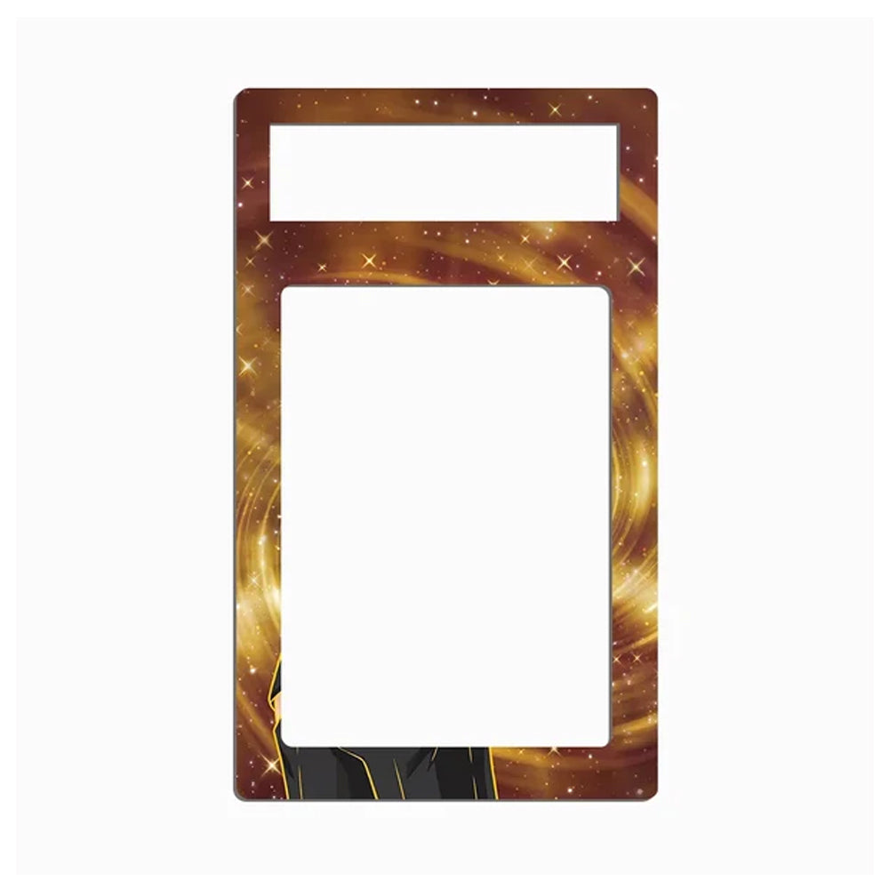A decorative rectangular frame or plate with a gold and brown galaxy-like printed border, shown on a plain white background.