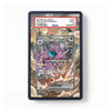 A PSA-graded collectible Pokémon TCG card featuring a purple Groudon, displayed inside a dark protective sleeve on a clean white background. The top of the card shows a red PSA grading label with authentication details.