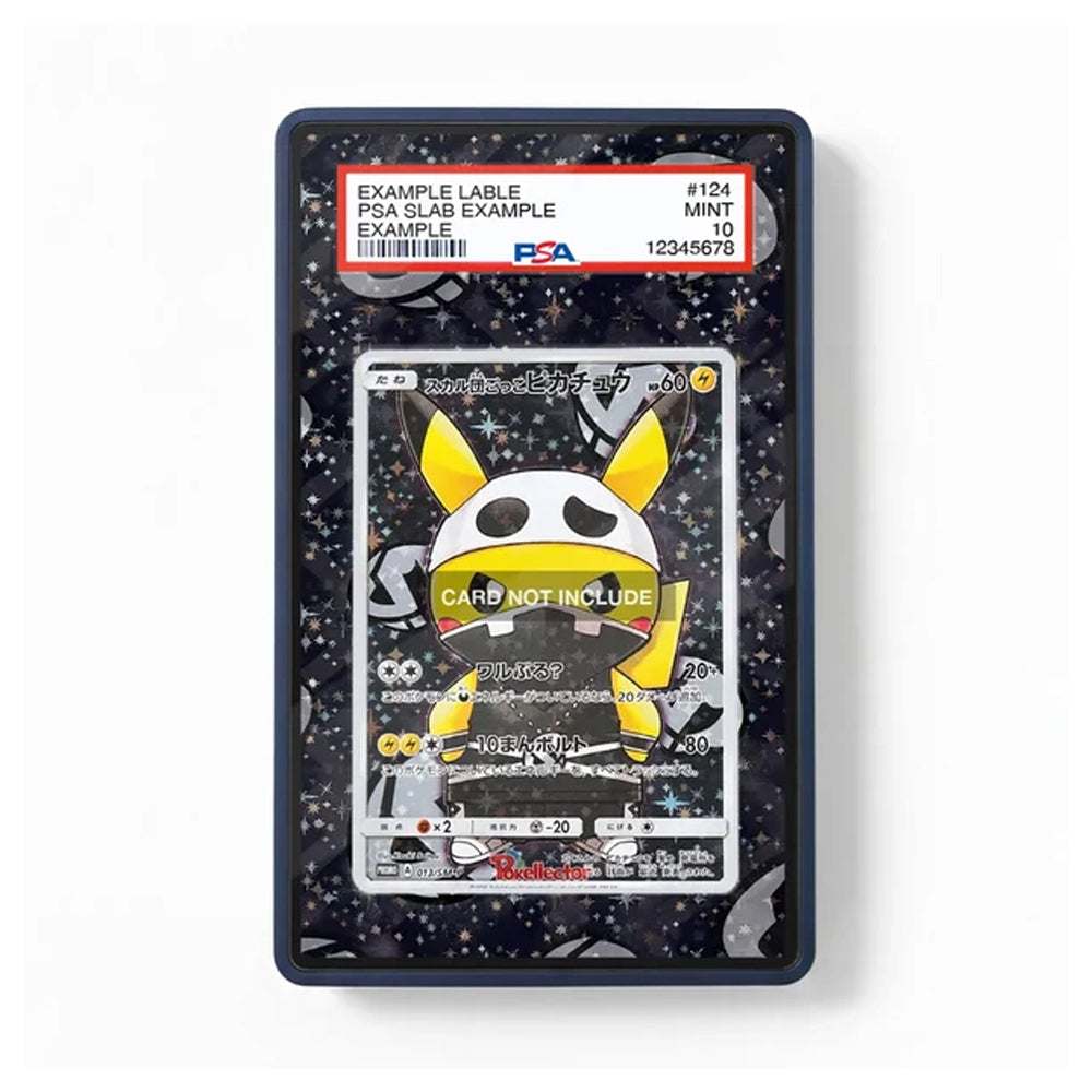 A PSA graded collectible card slab containing a Pokémon card featuring a yellow-and-black character on a dark starry background, with a red and white PSA label at the top.
