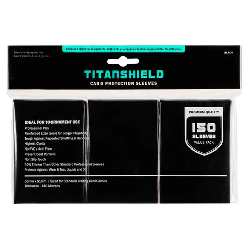 TitanShield (1 Sleeves, Black) Compatible with Standard Sized Board Games, MTG Magic The Gathering, Pokemon, Lorcana and Trading Cards 2.5" x 3.5" 66x91mm