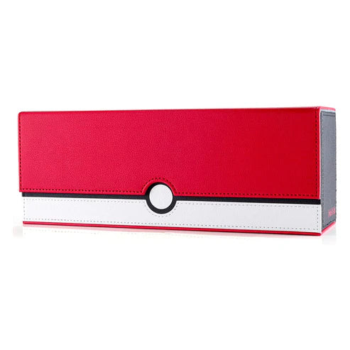 Tombert Premium Deck Box Case for PTCG MTG, Large Capacity with 4 Dividers, Fits 800+ Sleeveless Cards or 500+ Sleeved TCG Trading Card Games(Red & White)