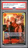 A graded collectible trading card of 'Silvers Rayleigh' from One Piece PRB02 EN, sealed in a PSA Gem Mint 10 holder. The card features an illustration of the character holding a sword, with a red and yellow border and a black background.