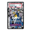 Card packaging featuring Trafalgar Law from One Piece with comic book style background
