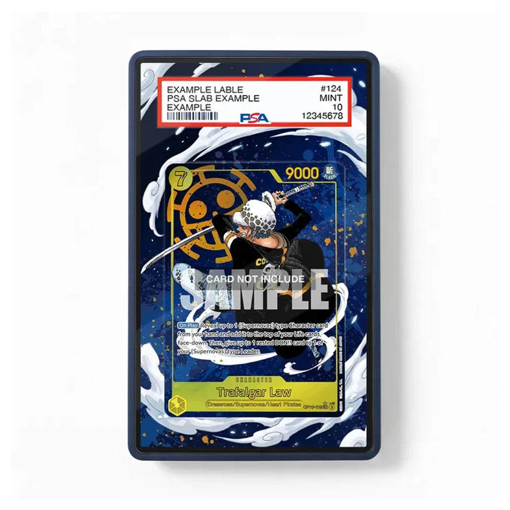 Trafalgar Law OP10-119 Dressrosa Supernovas Heart Pirates One Piece Extended Art Card Case.
Premium Trafalgar Law collectible display by Poketcg for One Piece TCG collectors and fans.