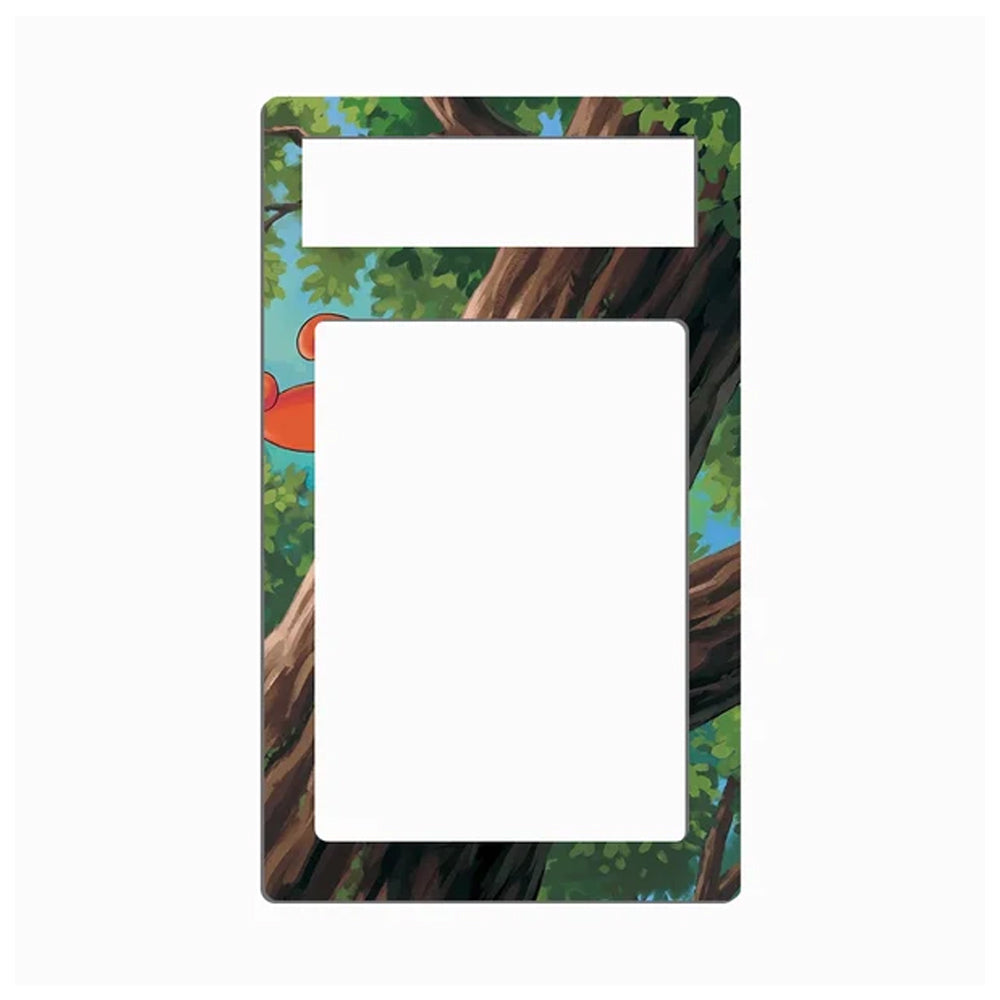 A rectangular light switch plate cover featuring a cartoon tree illustration with green leaves, brown branches, and a small red shape, shown on a plain white background.