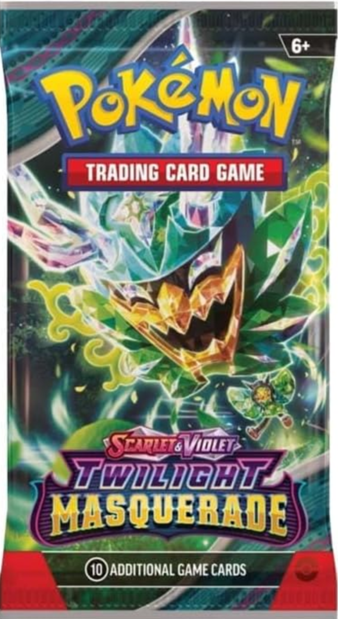 Pokémon Trading Card Game pack featuring Charizard and Vaporeon with 'Twilight Masquerade' text.