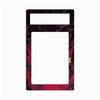A rectangular phone case or decorative frame with a marbled design in deep red, black, and burgundy, featuring a small gold accent on the right side, shown on a plain white background.