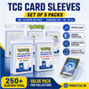 Ultra Clear Card Sleeves – 50+ Standard Size Protectors (Set of 5)