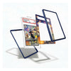 Three custom protective frames for collectible trading cards are shown floating against a white background, with one frame partially enclosing a graded PSA-10 Super Soldier card.