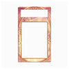 A decorative rectangular card frame or picture placeholder with ornate pink, gold, and cream border details and a blank white center area, shown on a plain white background.