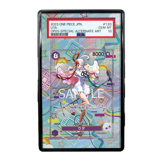 Card with anime character design on a colorful background