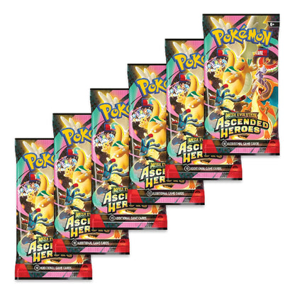 Pokémon Mega Evolution Ascended Heroes Booster Bundle 6 Packs Rip N Ship