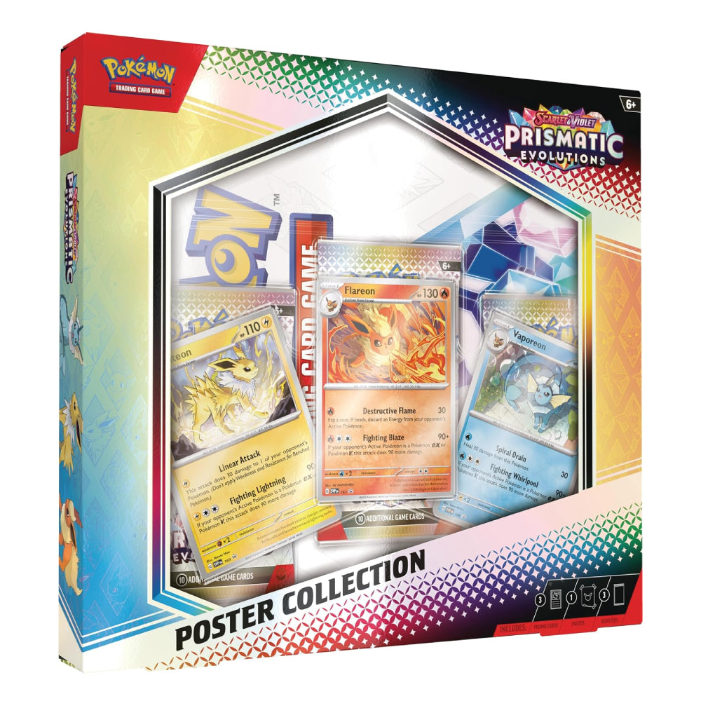 Pokémon Prismatic Evolutions Poster Collection 3 Packs and 3 Eeveelution Promos Rip N Ship