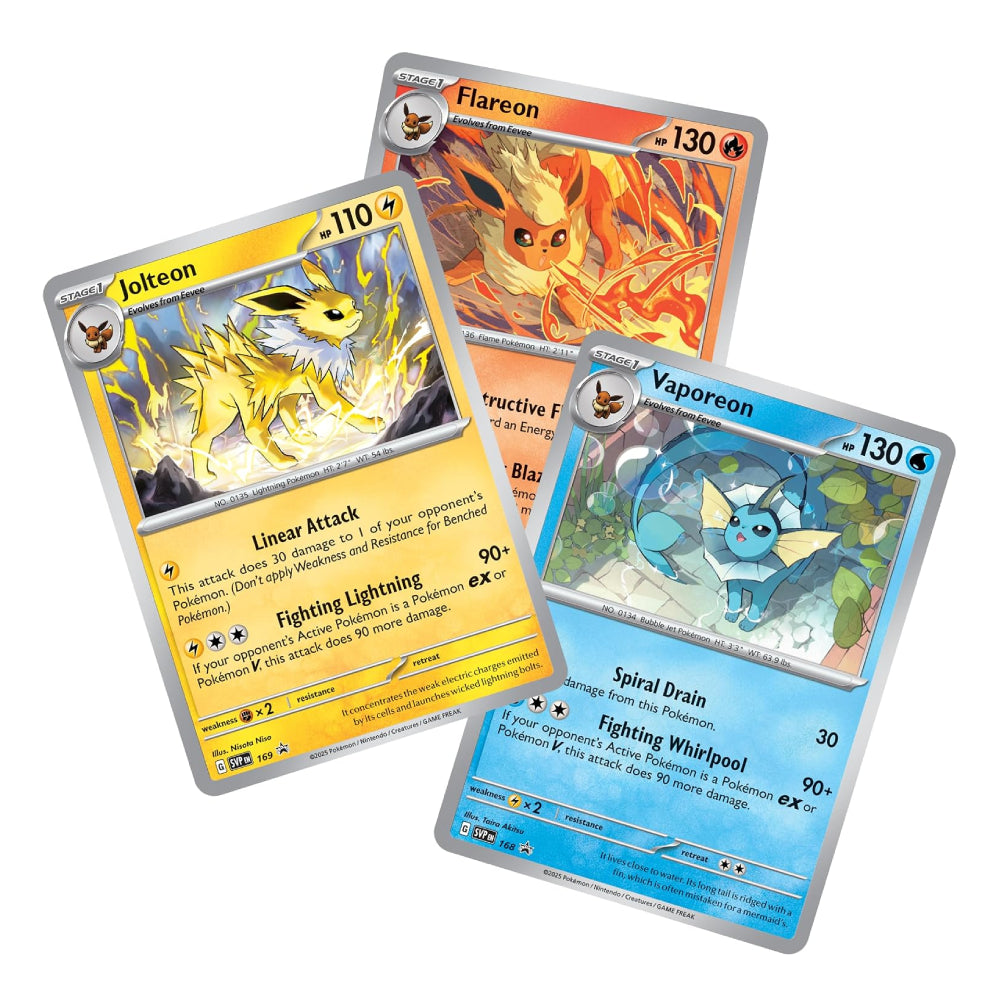 Pokémon Prismatic Evolutions Poster Collection 3 Packs and 3 Eeveelution Promos Rip N Ship