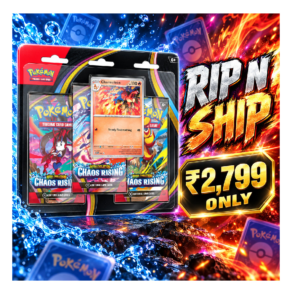 Pokémon Mega Evolution Chaos Rising Triple Pack 3 Booster Packs Rip N Ship