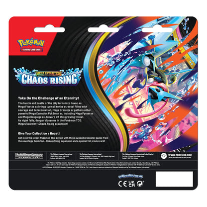 Pokémon Mega Evolution Chaos Rising Triple Pack 3 Booster Packs Rip N Ship