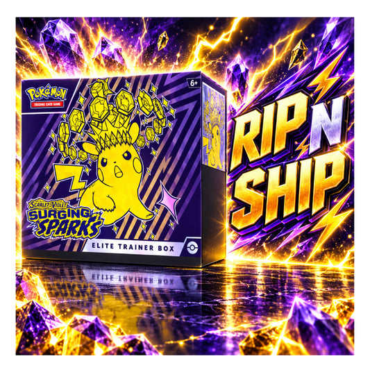 Pokémon TCG Surging Sparks ETB - 9 Packs - Rip N Ship