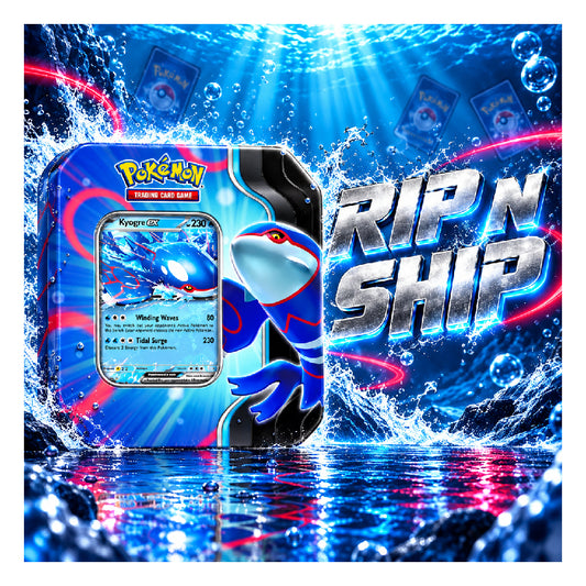 Pokémon TCG Azure Legends Kyogre ex Tin - 5 Packs - Rip & Ship