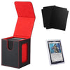 Venssu MTG Commander Deck Box – Fits 100+ Double Sleeved Cards – Includes 2 Dividers & 1 Toploader (Black & Red) - PokeTCG